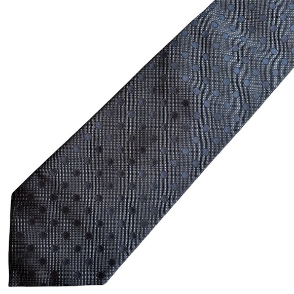 GIORGIO ARMANI Navy Textured Polka Dot Silk Tie - Picture 3 of 10
